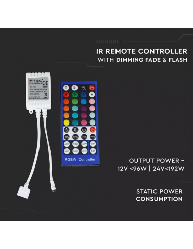 3326-Controller Dimmer Infrarossi IR per Strip LED RGBW  Canali V/V A con Telecomando  Tasti-4