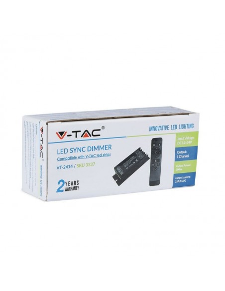 3337-Controller Dimmer Wireless RF GHz per Strip LED Monocolore  Canale V/V A Sync RJ con Telecomando  Tasti-2