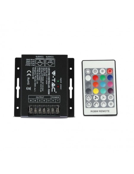 3338-Controller Dimmer Wireless RF GHz per Strip LED RGBW  Canali V/V A Sync RJ con Telecomando  Tasti-1