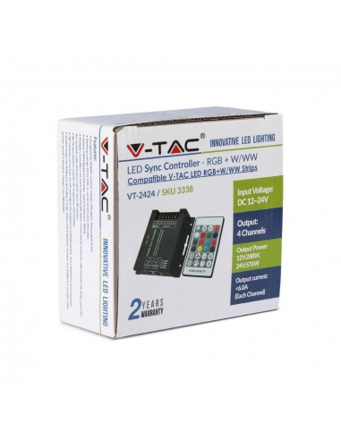 3338-Controller Dimmer Wireless RF GHz per Strip LED RGBW  Canali V/V A Sync RJ con Telecomando  Tasti-2