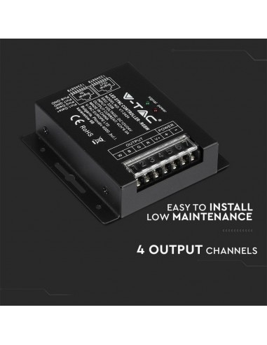 3338-Controller Dimmer Wireless RF GHz per Strip LED RGBW  Canali V/V A Sync RJ con Telecomando  Tasti-7