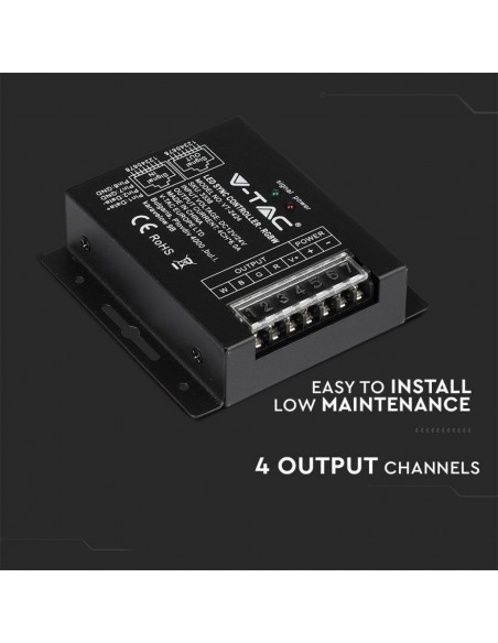 3338-Controller Dimmer Wireless RF GHz per Strip LED RGBW  Canali V/V A Sync RJ con Telecomando  Tasti-7