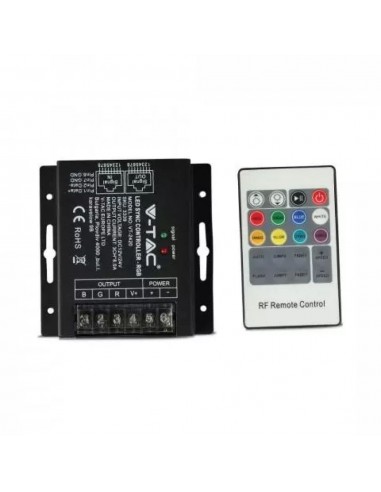 3339-Controller Dimmer Wireless RF GHz per Strip LED RGB  Canali V/V A Sync RJ con Telecomando  Tasti-1