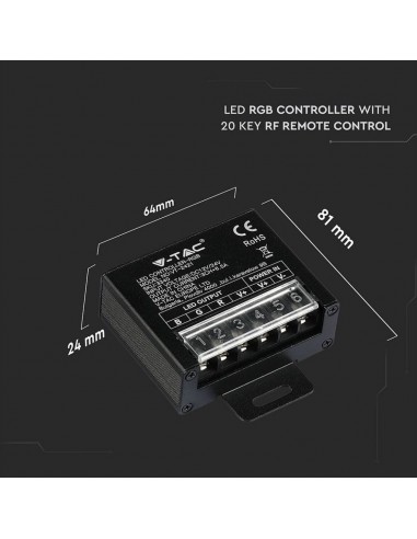 3340-Controller Dimmer Wireless RF GHz per Strip LED RGB  CanalI V/V -3