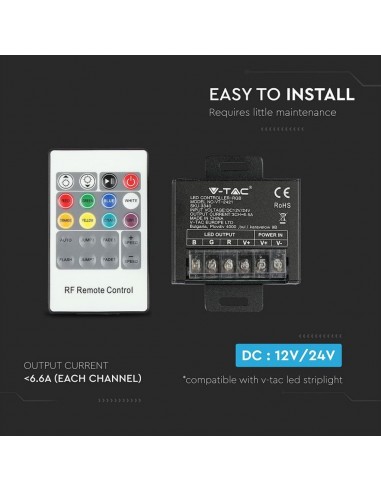 3340-Controller Dimmer Wireless RF GHz per Strip LED RGB  CanalI V/V -5