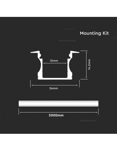3351-filo Lineare da Incasso per Strip LED fino a mm-2