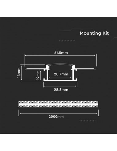 3359-filo Lineare da Incasso Cartongesso per Strip LED -2