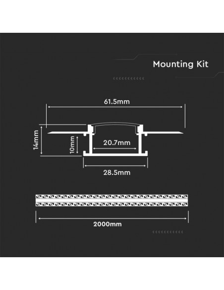 3359-filo Lineare da Incasso Cartongesso per Strip LED -2
