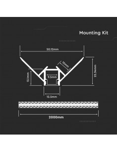 3361-filo Angolare Esterno da Incasso Cartongesso per Strip LED -1 2