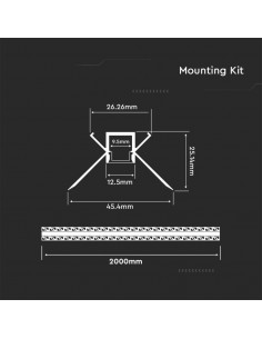 3362-filo Angolare Interno da Incasso Cartongesso per Strip LED -1 2