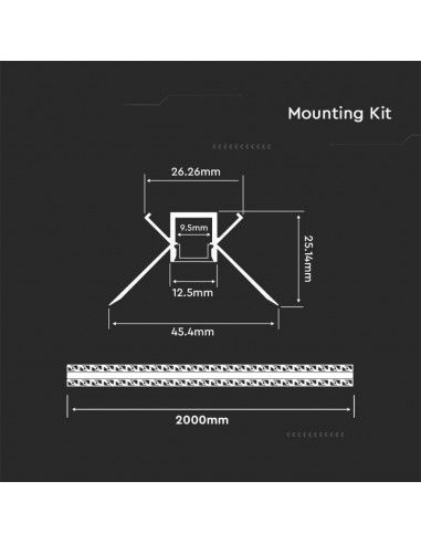 3362-filo Angolare Interno da Incasso Cartongesso per Strip LED -2