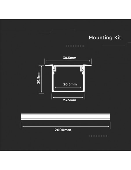 3372-filo Lineare da Incasso per Strip LED -2