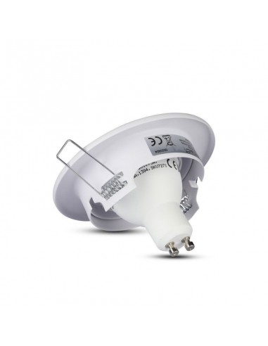 3469-Portafaretto LED da Incasso Rotondo GU e GU MR Colore Bianco Orientabile-2