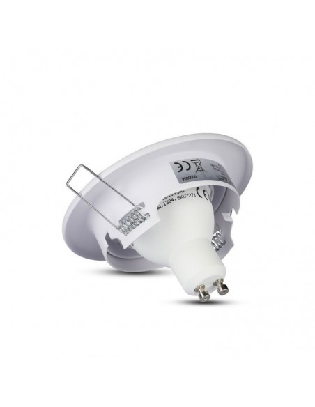 3469-Portafaretto LED da Incasso Rotondo GU e GU MR Colore Bianco Orientabile-2