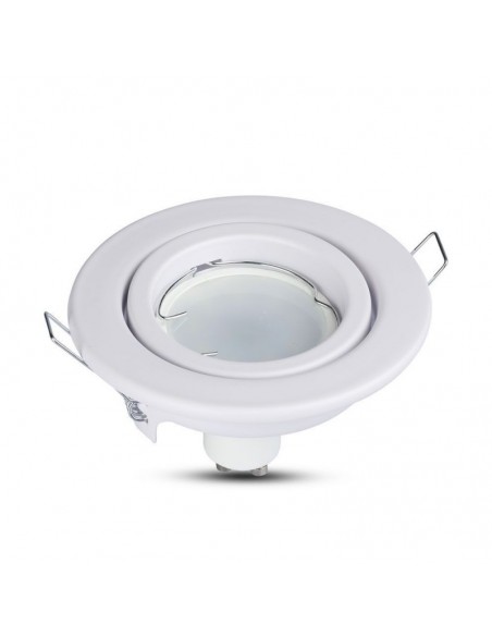 3469-Portafaretto LED da Incasso Rotondo GU e GU MR Colore Bianco Orientabile-3