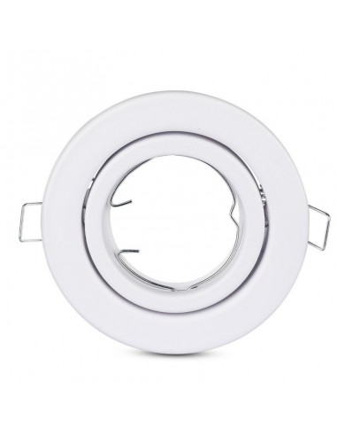 3469-Portafaretto LED da Incasso Rotondo GU e GU MR Colore Bianco Orientabile-5