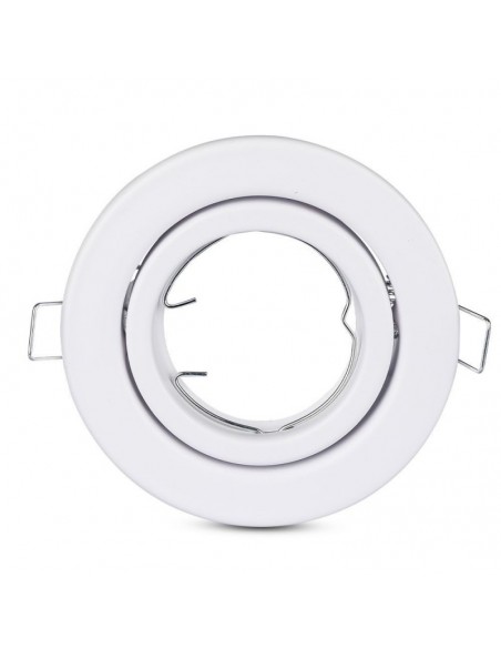 3469-Portafaretto LED da Incasso Rotondo GU e GU MR Colore Bianco Orientabile-5