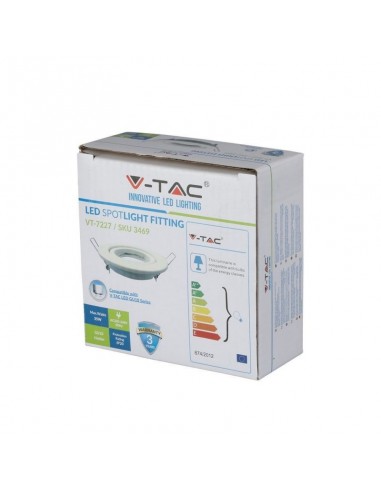 3469-Portafaretto LED da Incasso Rotondo GU e GU MR Colore Bianco Orientabile-7