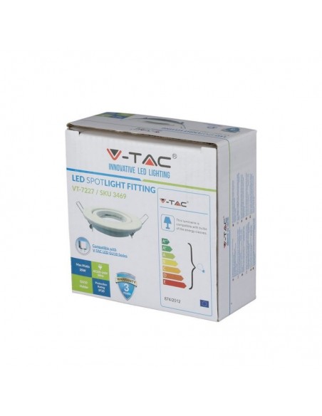 3469-Portafaretto LED da Incasso Rotondo GU e GU MR Colore Bianco Orientabile-7