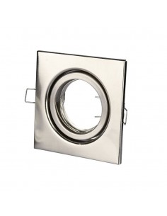 3473-Portafaretto LED da Incasso Quadrato GU e GU MR Colore Nichel Satinato Orientabile-1