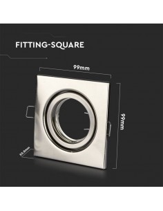3473-Portafaretto LED da Incasso Quadrato GU e GU MR Colore Nichel Satinato Orientabile-1 2
