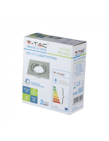 3473-Portafaretto LED da Incasso Quadrato GU e GU MR Colore Nichel Satinato Orientabile-5