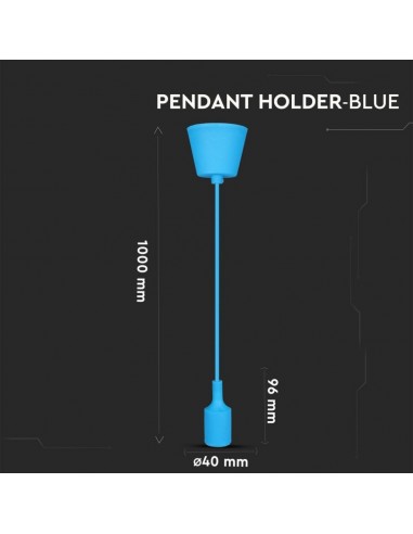 3476-Portalampada a Sospensione E Max  in Silicone Blu-2
