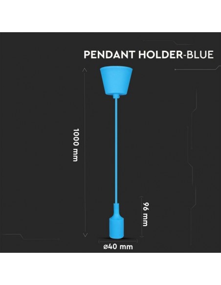 3476-Portalampada a Sospensione E Max  in Silicone Blu-2