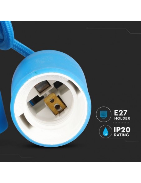3476-Portalampada a Sospensione E Max  in Silicone Blu-6