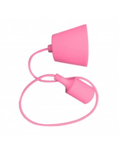 3479-Portalampada a Sospensione E Max  in Silicone Rosa-1