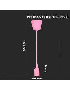 3479-Portalampada a Sospensione E Max  in Silicone Rosa-1 2