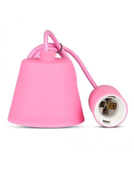 3479-Portalampada a Sospensione E Max  in Silicone Rosa-6