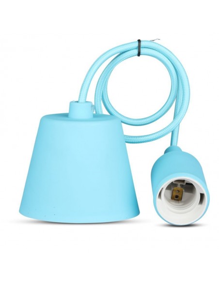 3482-Portalampada a Sospensione E Max  in Silicone Azzurro-5