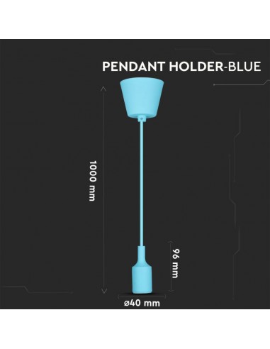 3482-Portalampada a Sospensione E Max  in Silicone Azzurro-7