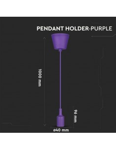 3483-Portalampada a Sospensione E Max  in Silicone Viola-1 2