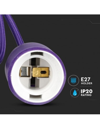 3483-Portalampada a Sospensione E Max  in Silicone Viola-6