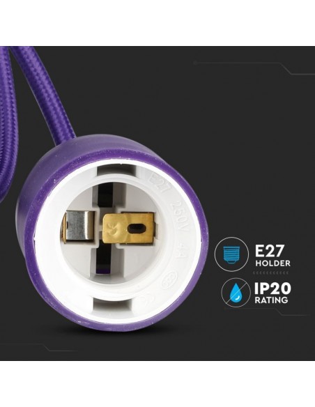 3483-Portalampada a Sospensione E Max  in Silicone Viola-6