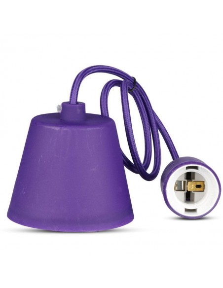 3483-Portalampada a Sospensione E Max  in Silicone Viola-7