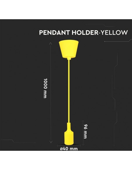 3485-Portalampada a Sospensione E Max  in Silicone Giallo-2