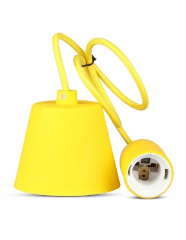 3485-Portalampada a Sospensione E Max  in Silicone Giallo-5