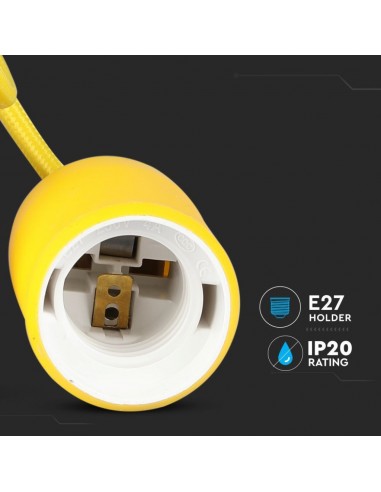3485-Portalampada a Sospensione E Max  in Silicone Giallo-6