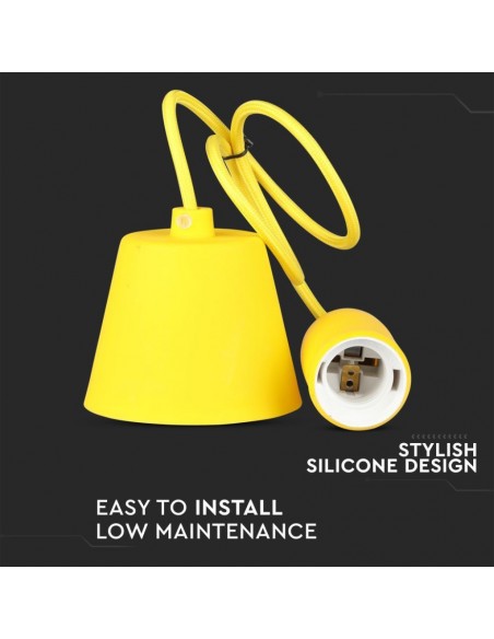 3485-Portalampada a Sospensione E Max  in Silicone Giallo-7