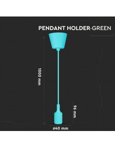 3486-Portalampada a Sospensione E Max  in Silicone Verde-1 2