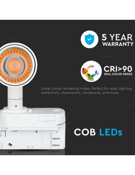 352-Faretto LED da Binario Chip Samsung  Colore Bianco -5