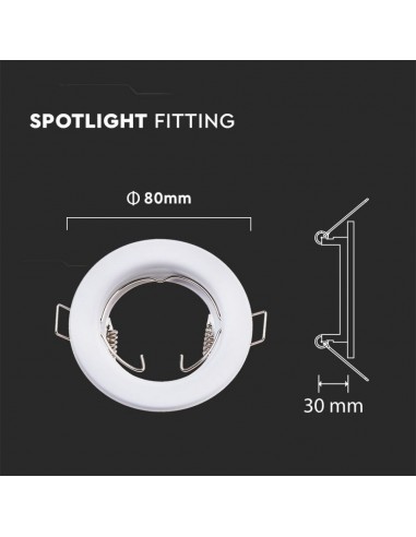 3584-Portafaretto LED da Incasso Rotondo GU e GU MR Colore Bianco Box  Pezzi-3