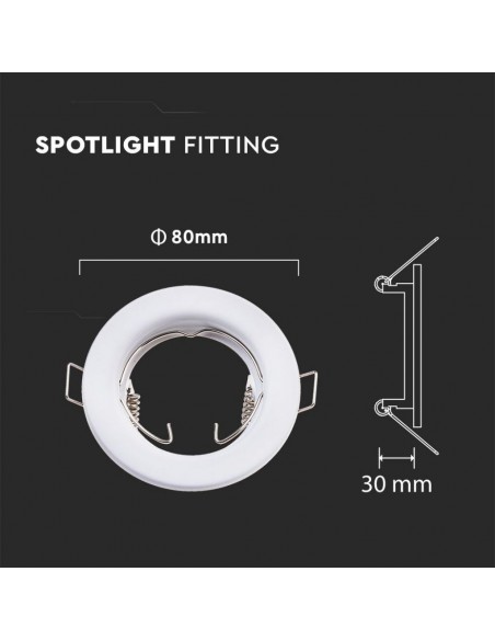 3584-Portafaretto LED da Incasso Rotondo GU e GU MR Colore Bianco Box  Pezzi-3