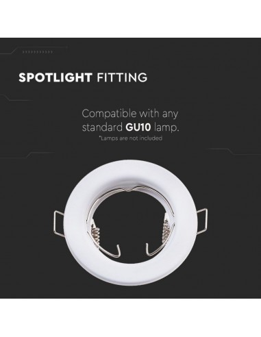 3584-Portafaretto LED da Incasso Rotondo GU e GU MR Colore Bianco Box  Pezzi-6