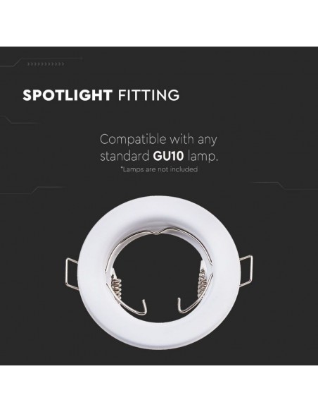 3584-Portafaretto LED da Incasso Rotondo GU e GU MR Colore Bianco Box  Pezzi-6