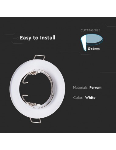 3584-Portafaretto LED da Incasso Rotondo GU e GU MR Colore Bianco Box  Pezzi-7