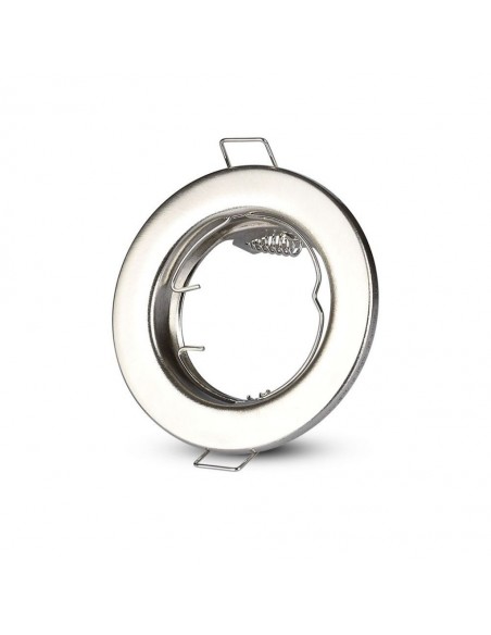 3585-Portafaretto LED da Incasso Rotondo GU e GU MR Colore Nichel Satinato Box  Pezzi-1